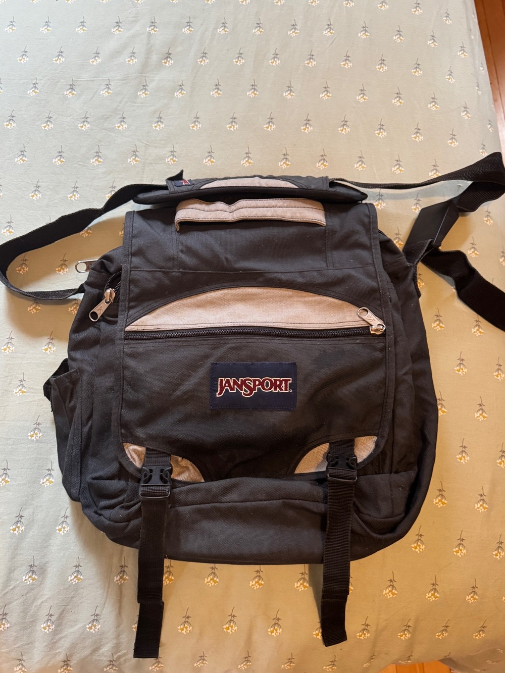 Jansport Black and Gray Padded Computer Messenger Bag